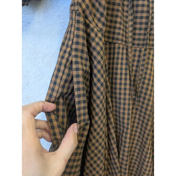 Ivy City Co Maple Women's Brown Gingham Check Midi Dress Size 2 NWT - Picture 6 of 14